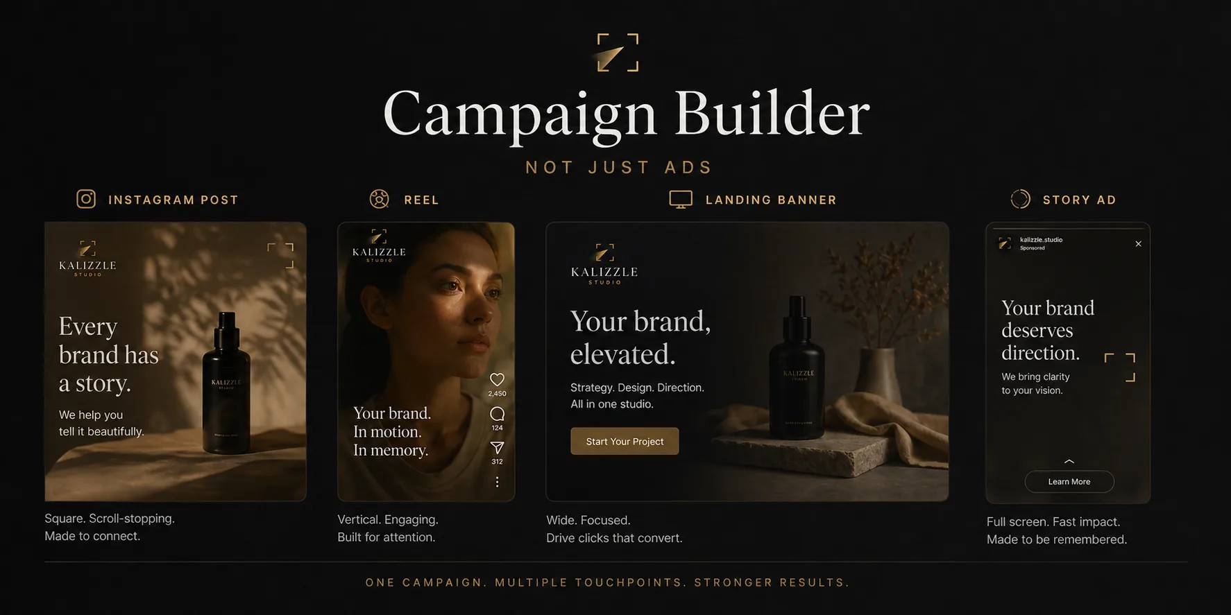 Generated launch banner and campaign format preview